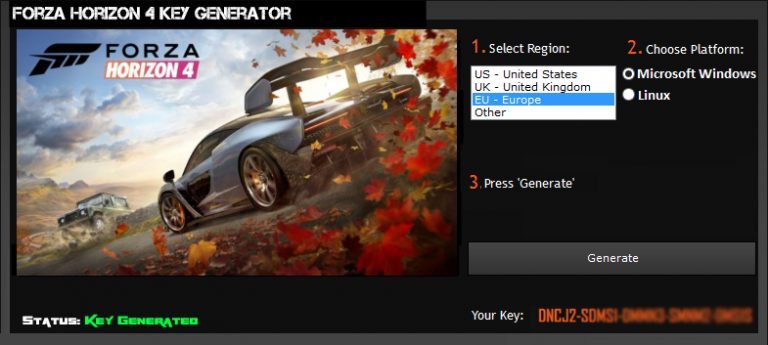 Forza Horizon 4 Key Generater